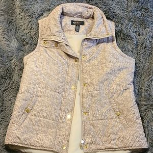 Style & Co. Zip Front Puffer Vest White Truffle